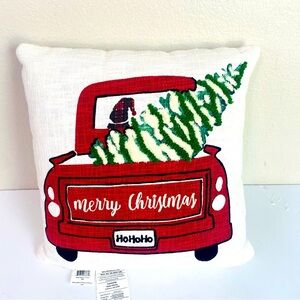 Allen + Roth Merry Christmas Rizzy Home Truck Ho Ho Ho Accent Pillow 20“ x 20“